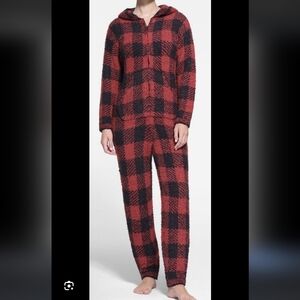 Skims New Cozy Unisex Onesy Brick Buffalo Check  Houndstooth Sz S/M Knit Lounge